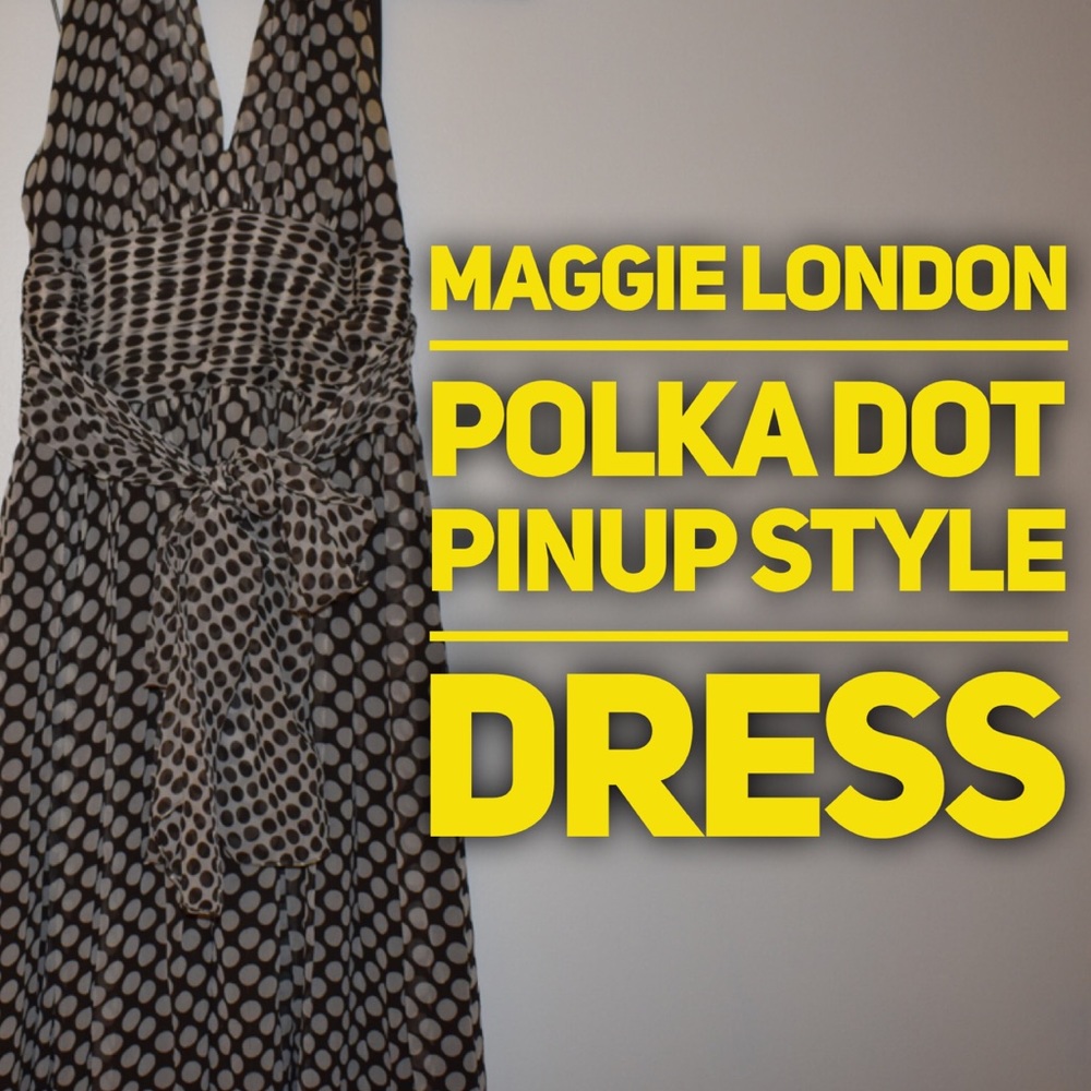 EUC Maggy London: Polka Dot-Silk Halter- Dress 4